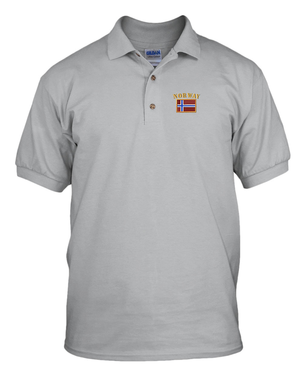 NORWAY FLAG Embroidery Embroidered Golf Polo Shirt
