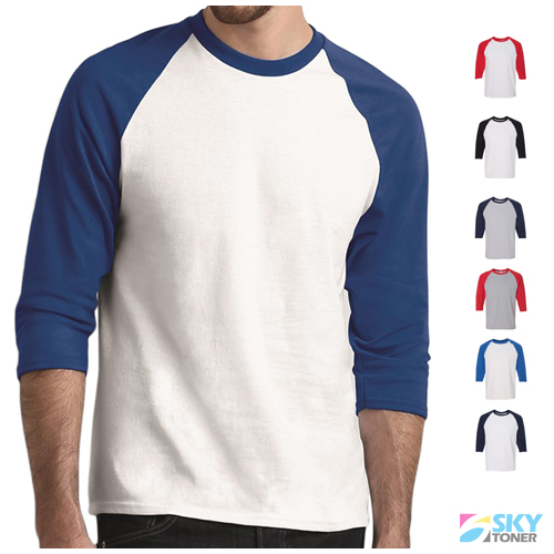 Raglan 3/4 Sleeve New Plain T-Shirt Baseball Tee Jersey Sports Men’s Tee 5700