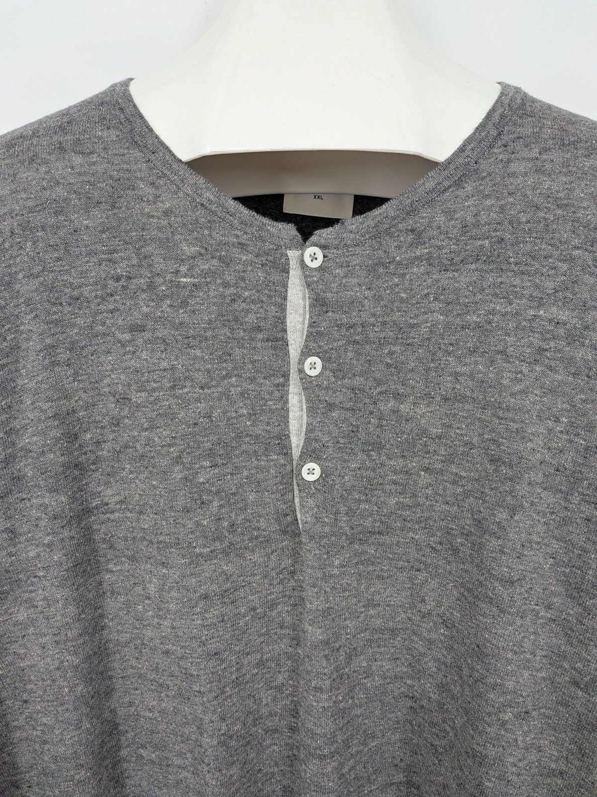 Billy Reid Henley Long Sleeve Shirt Lightweight Knit Minimalist Quiet Luxury XXL