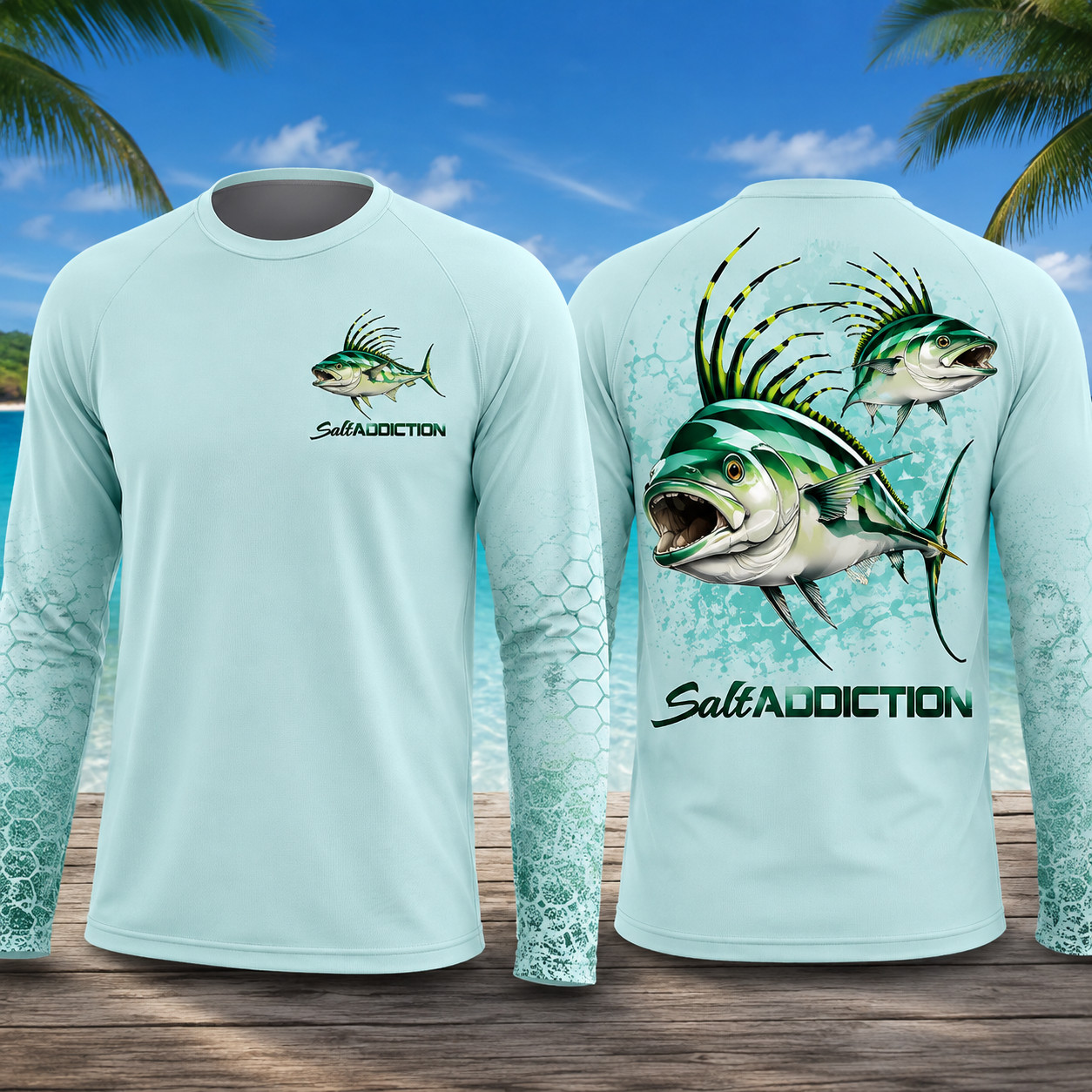 Roosterfish Fishing Shirt Long Sleeve UPF 50+ Saltwater Performance Tee
