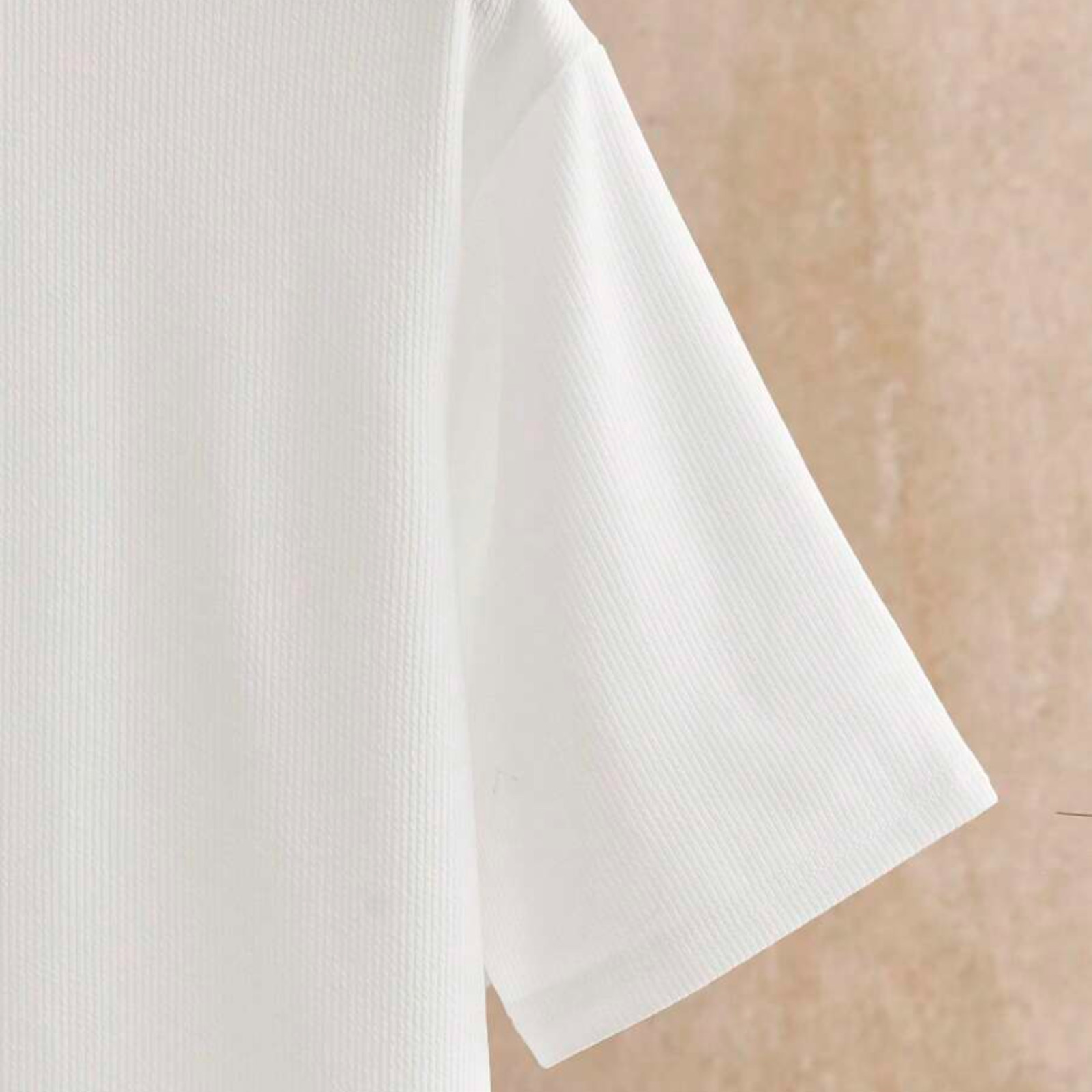 Men Drop Shoulder T-Shirt Versatile Casual Round Neck Half Sleeve Solid Colr Tee