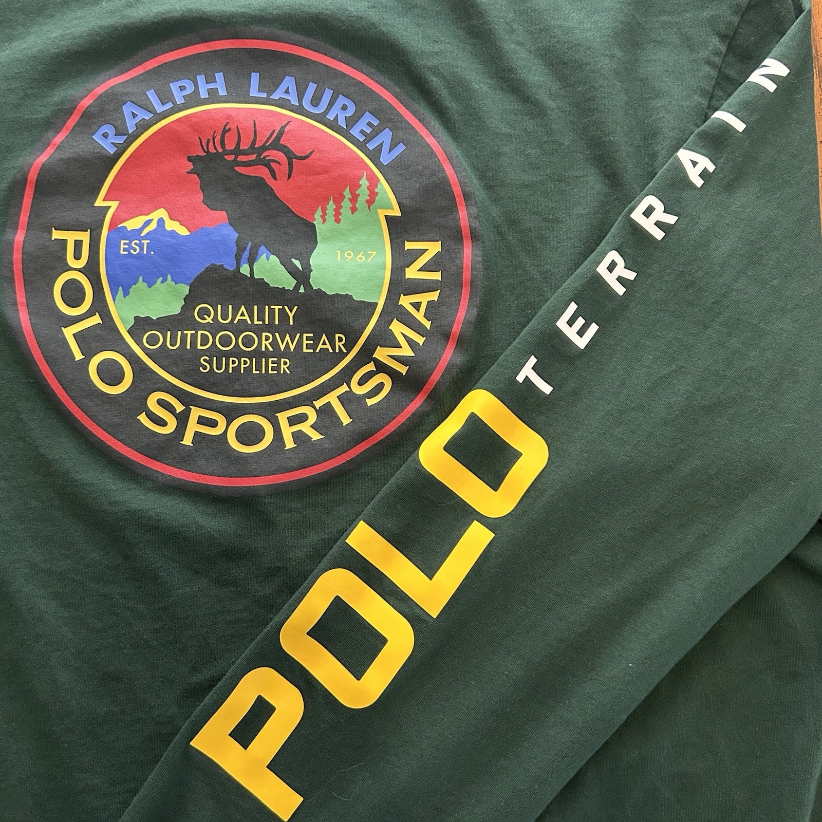 Polo Ralph Lauren Sportsman Terrain Wildlife Long Sleeve T-Shirt Mens Size XL