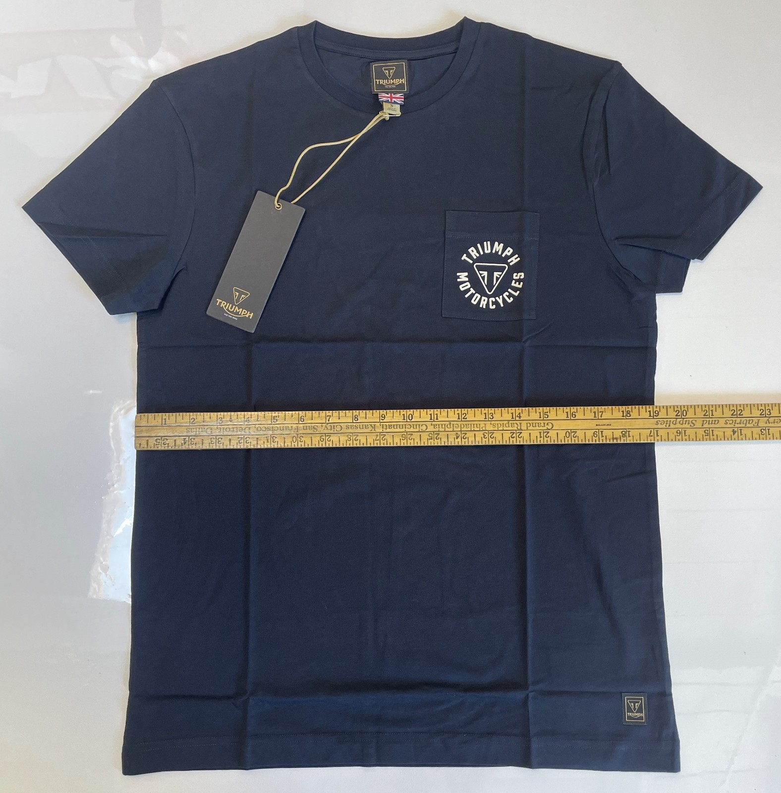 Triumph Motorcycles T-Shirt Mens Small Newlyn Jet Black Graphic Logo Cotton