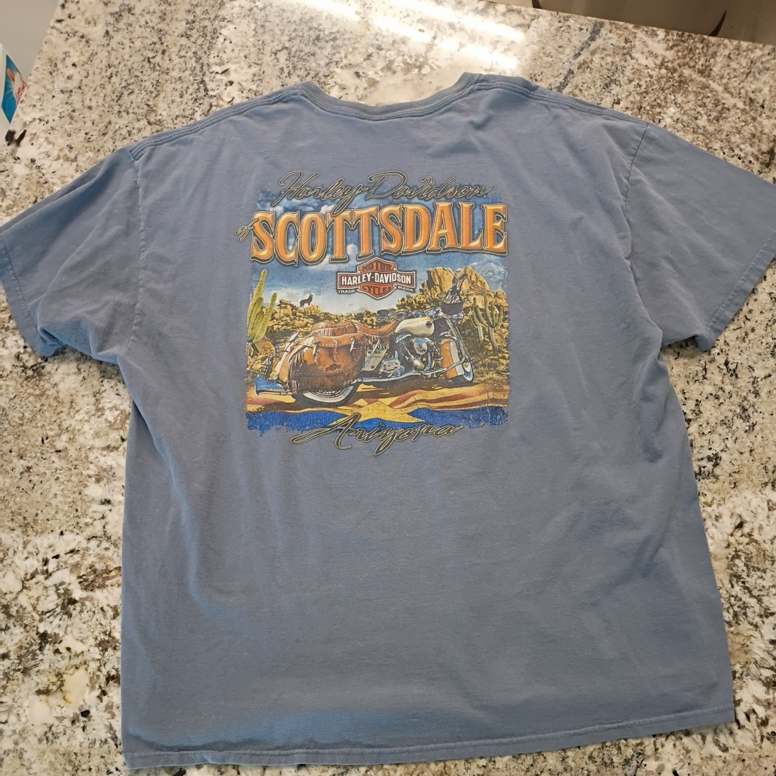 Vintage Harley Davidson Scottsdale Arizona Blue T-Shirt 2XXL Size