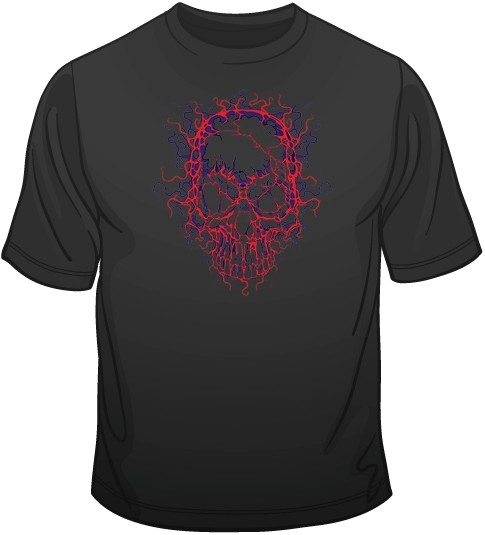 Neon Cracked Skull T Shirt You Choose Style, Size, Color 10774