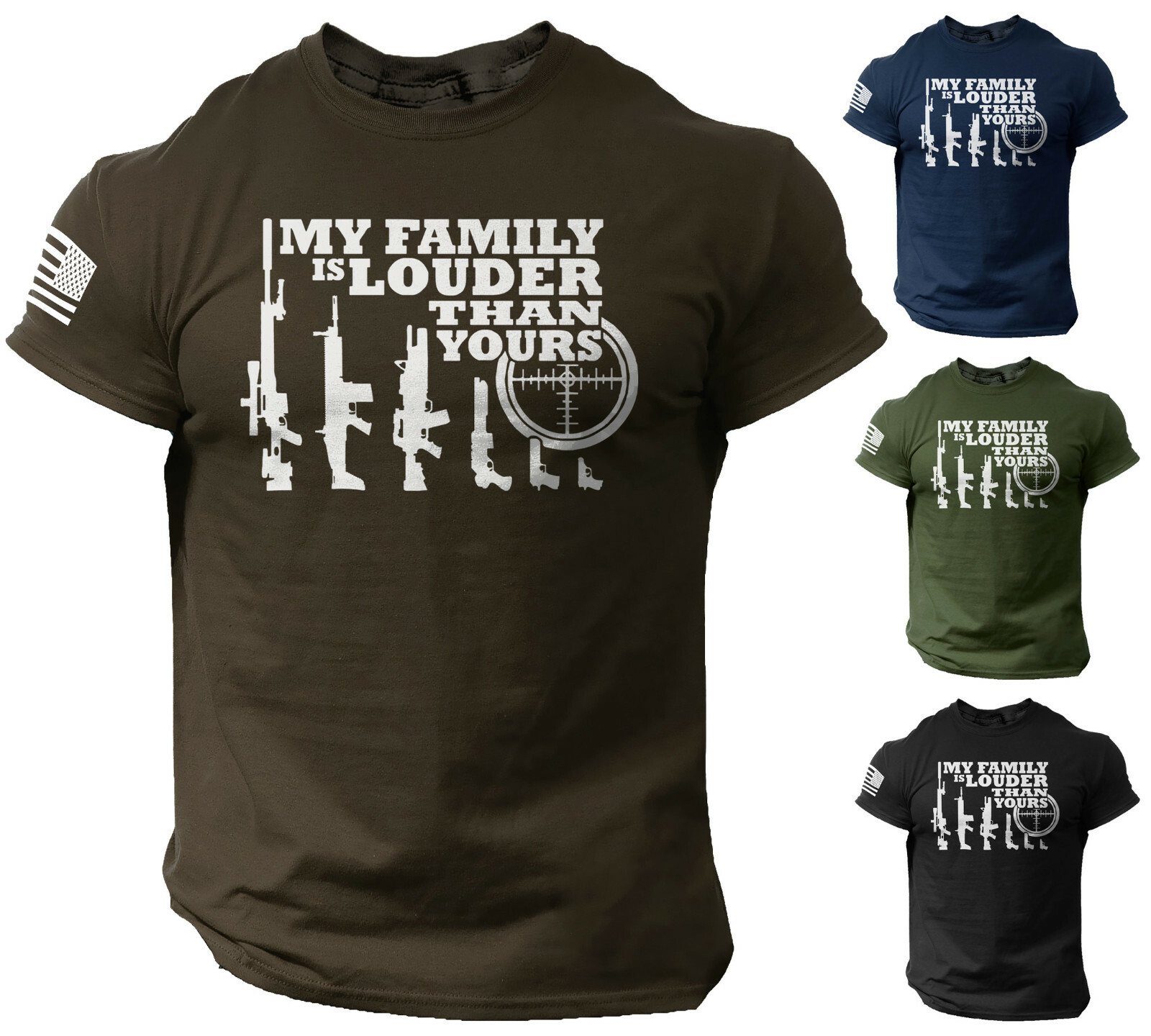 Guns Lover T Shirt US Flag Military Veteran T-Shirt