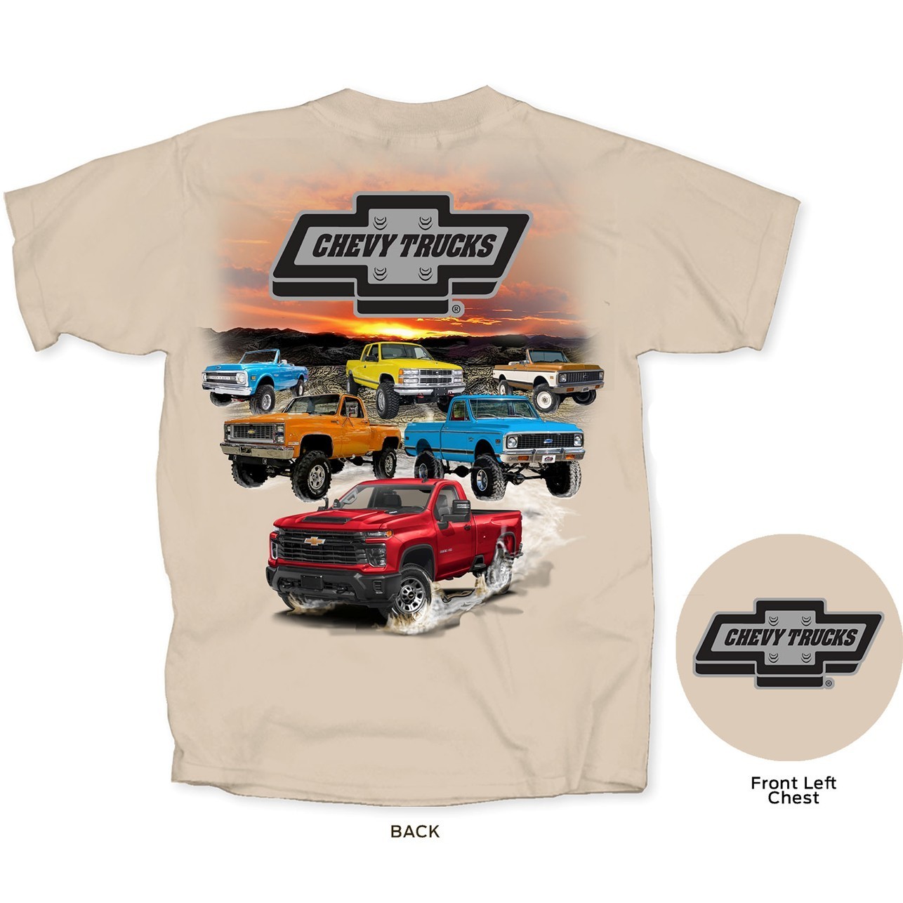 Joe Blow T’s Chevy Trucks Men’s Beige T-Shirt K5 Blazer Silverado Square Body