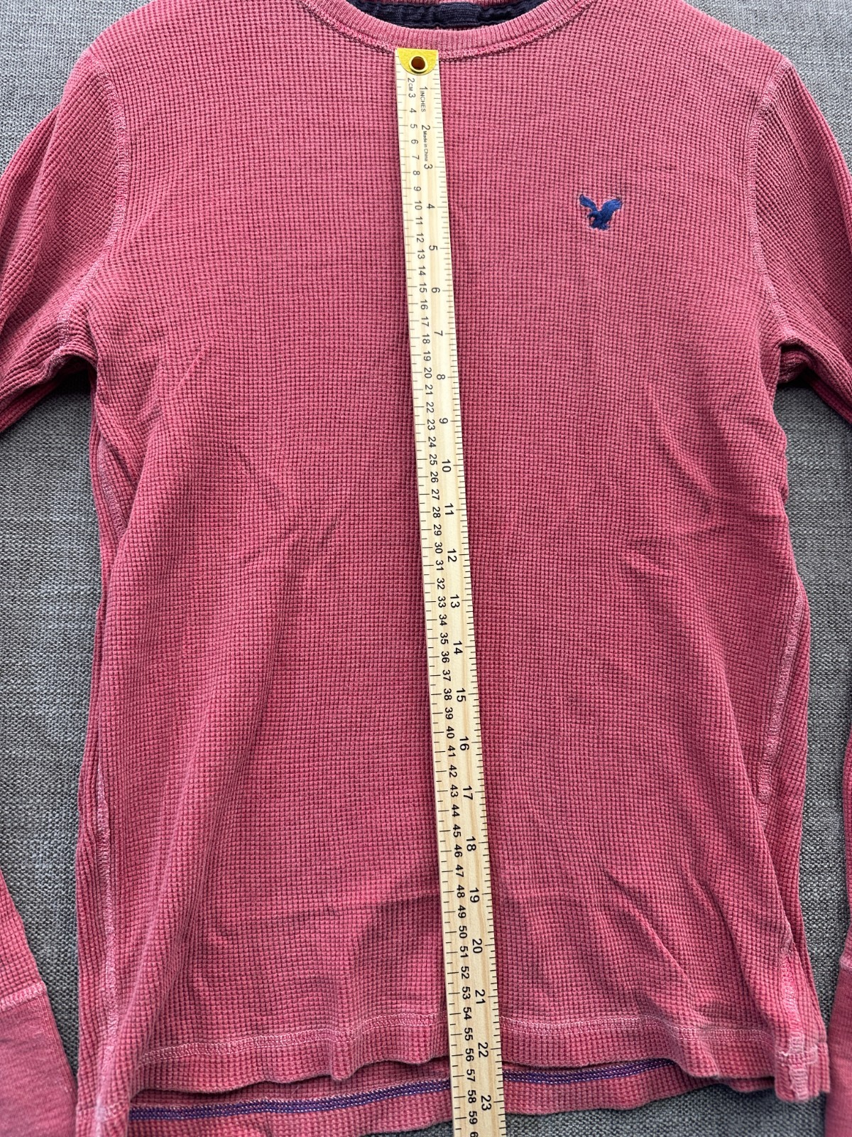 Vintage American Eagle Outfitters Shirt Mens Medium Pink Cotton Waffle Knit