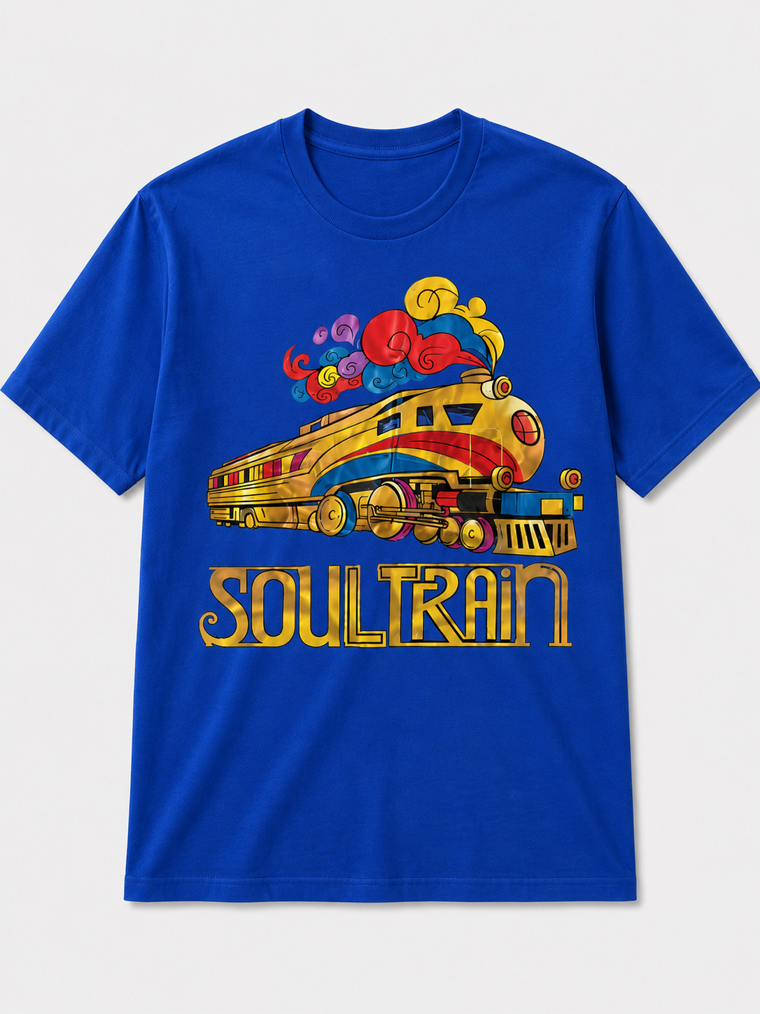 Soul Train Retro Graphic T Shirt Royal Blue Vintage Train Tee Funk Music Unisex