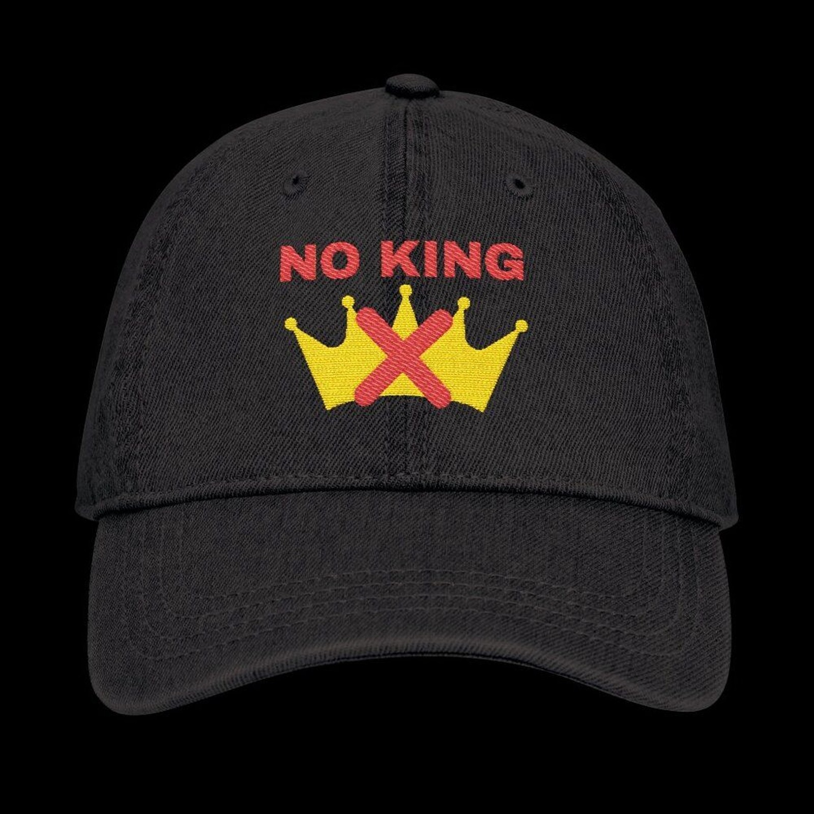No King Denim Hat, Indivisible Ball Cap, Embroidered Hat, Political Headwear