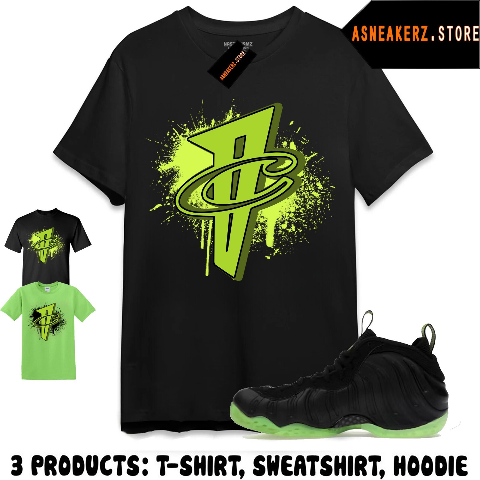 Tee Shirt Matching Foamposite One Black Volt Match Sneaker Number 1 Cent Penny