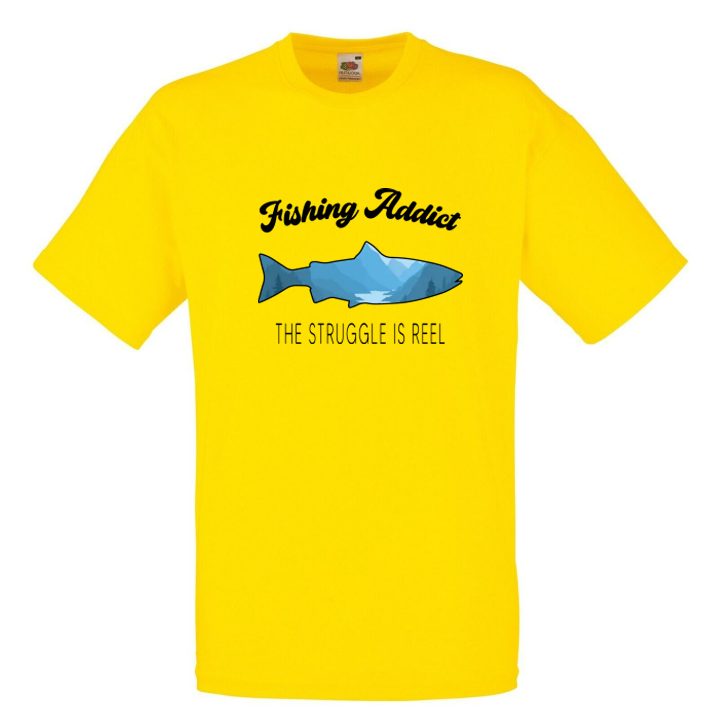 Fishing Addict The Struggle Humour Novelty T Shirt Various Colours And Sizes