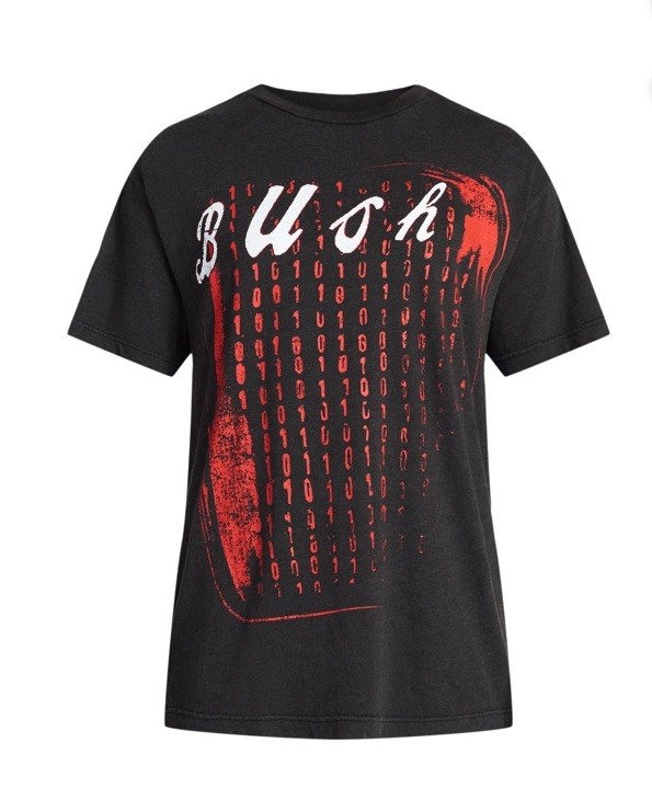 Bush Men’s Boxy Fit Graphic Band Tee Shirt, Size XL (40-42) NEW Charcoal