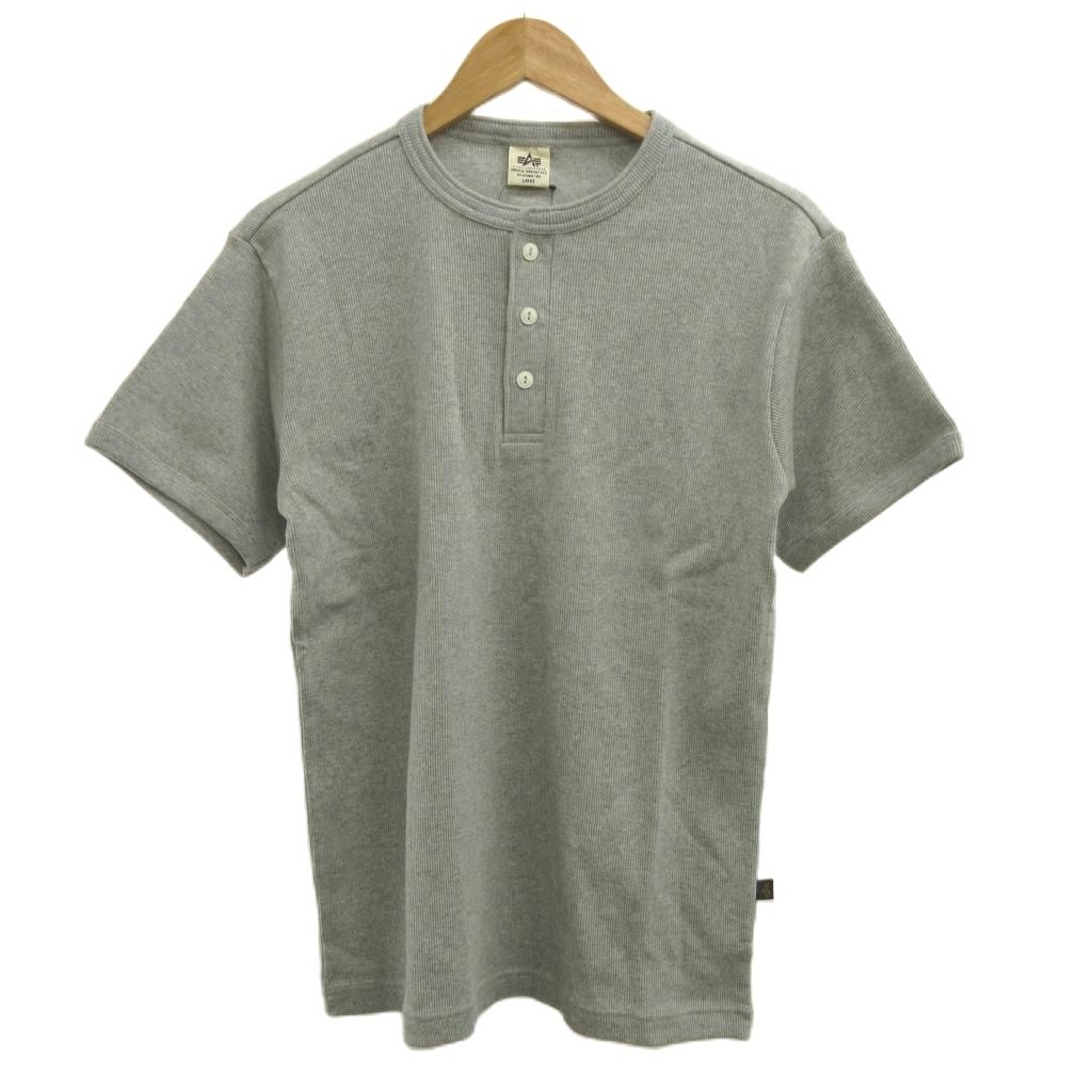 Gray Cotton Polyurethane Short Sleeve T-Shirt Men’s Size L Edwin Japan