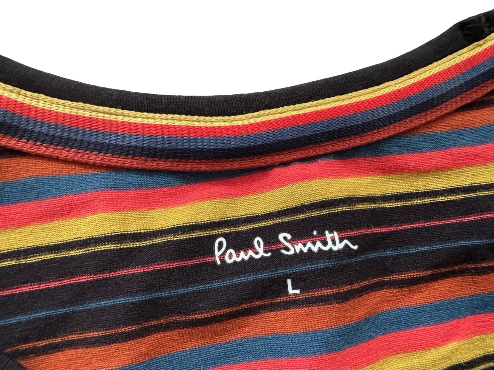 PAUL SMITH LONG SLEEVES STRIPED COTTON MULTICOLOURED T-SHIRT TOP RARE BNWT SZ- L
