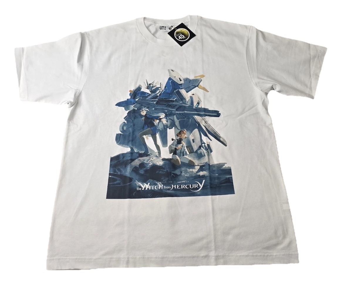 UNIQLO Gundam T Shirt Japan White Suit Mercury Witch Medium Japanese Manga Anime
