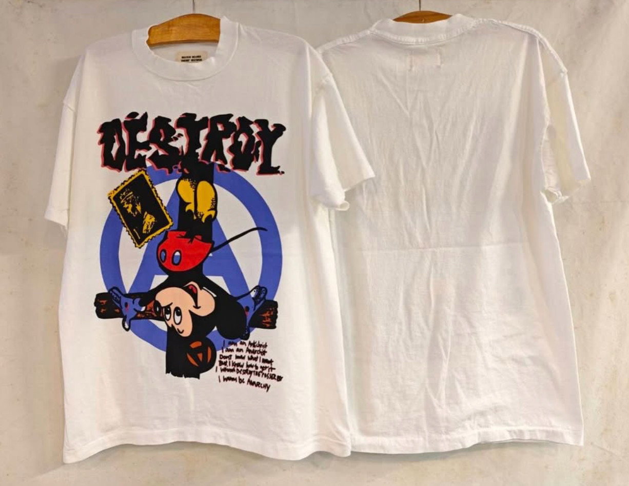 Seditionaries Vivienne Westwood Mickey Mouse DESTROY White Sz.L T-Shirt REPRINT