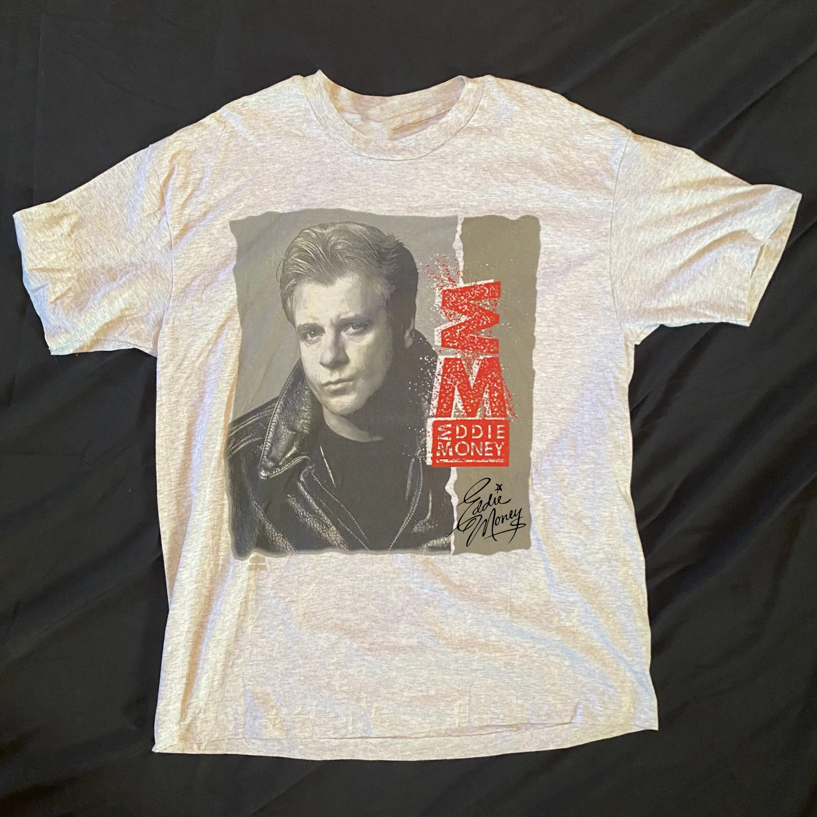 Vtg Eddie Money The Unplugged Tour Cotton Sport Grey S-5XL Unisex Shirt