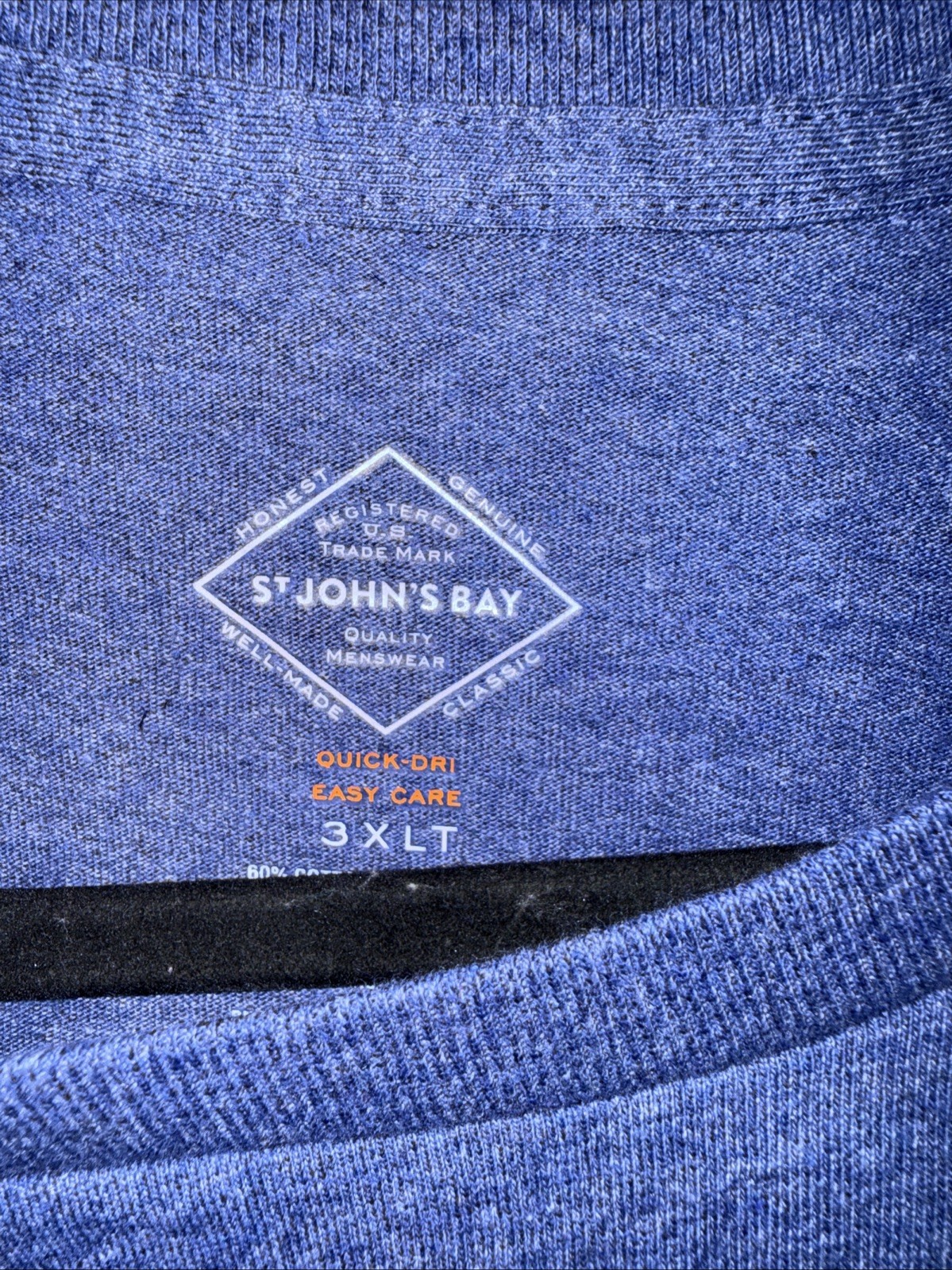 3XLT Sleeve Chalk Violet Tee St John’s Bay Blue