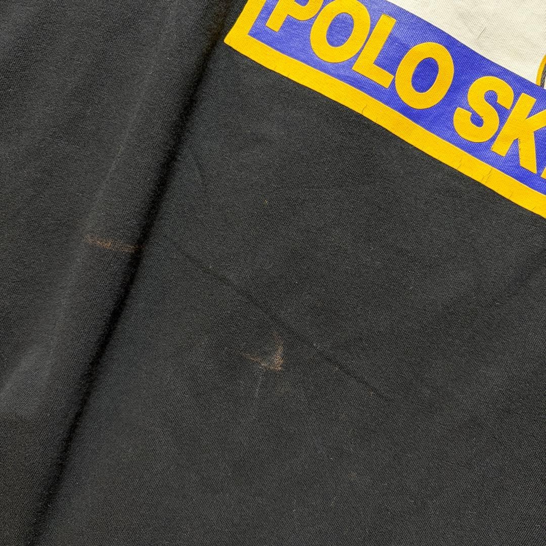 POLO RALPH LAUREN 90s POLO SKI Graphic T Shirt Black Large Vintage