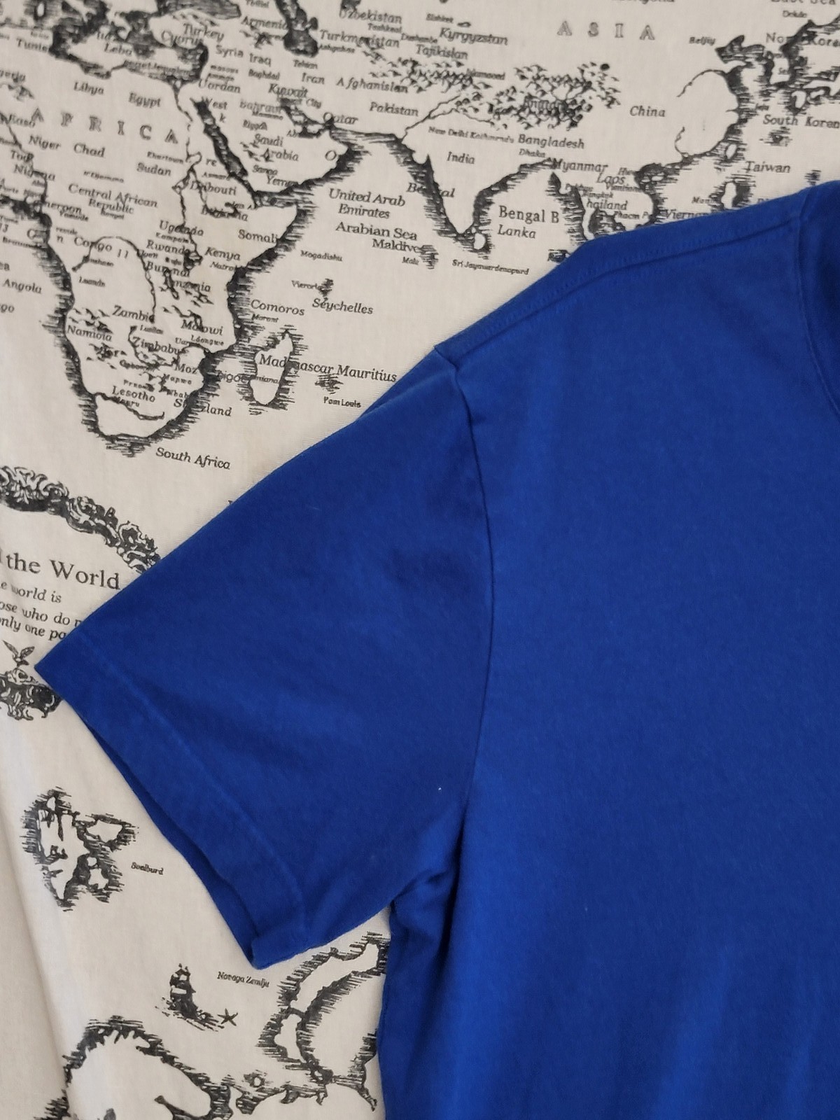 John Ashford Men’s Blue Easy Care V-Neck T-Shirt – Size Large