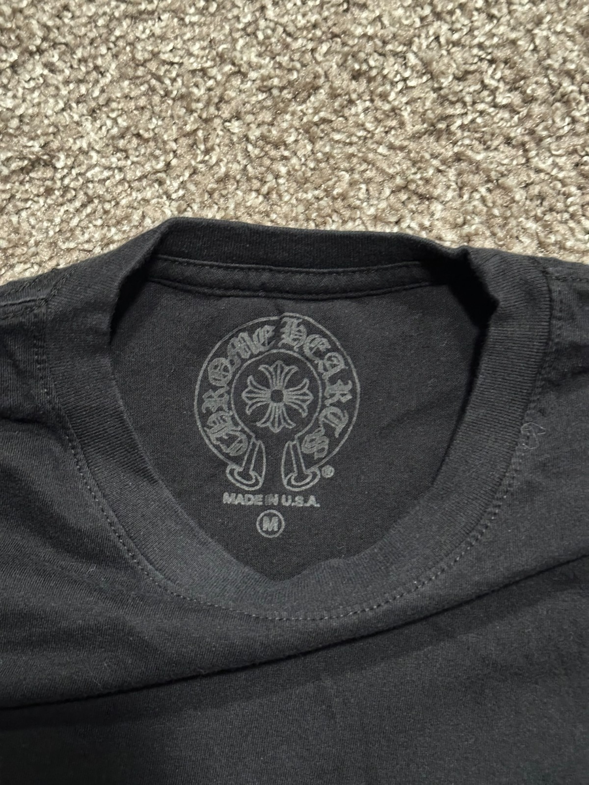Chrome Hearts Los Angeles Horseshoe Pocket Tee Black Size Medium Made In USA
