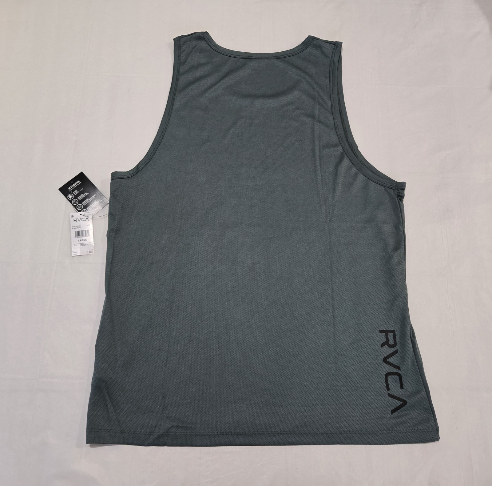 RVCA Mens Robey Green UPF50 Tank Top L Large NWT $50