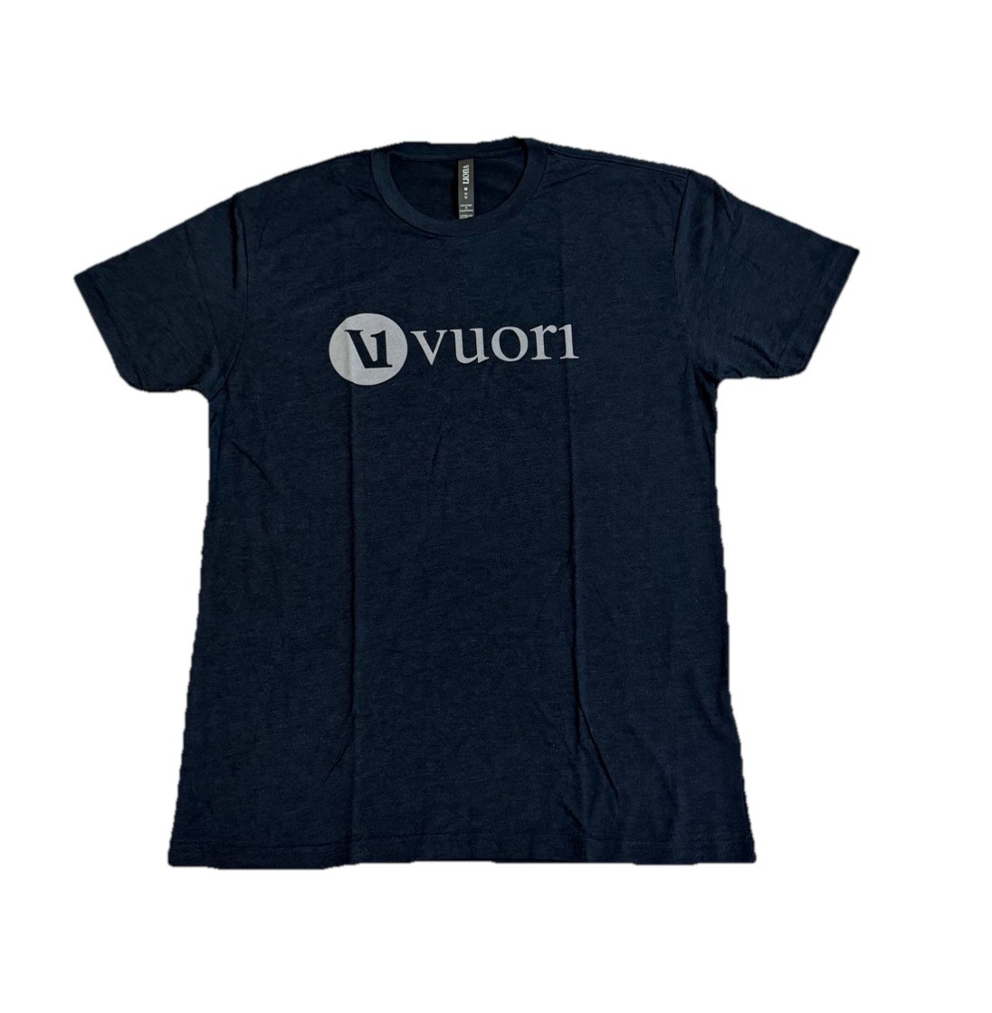 VUORI V1 WORDMARK LOGO MEN’S TEE NAVY COLOR SIZE MEDIUM NWT