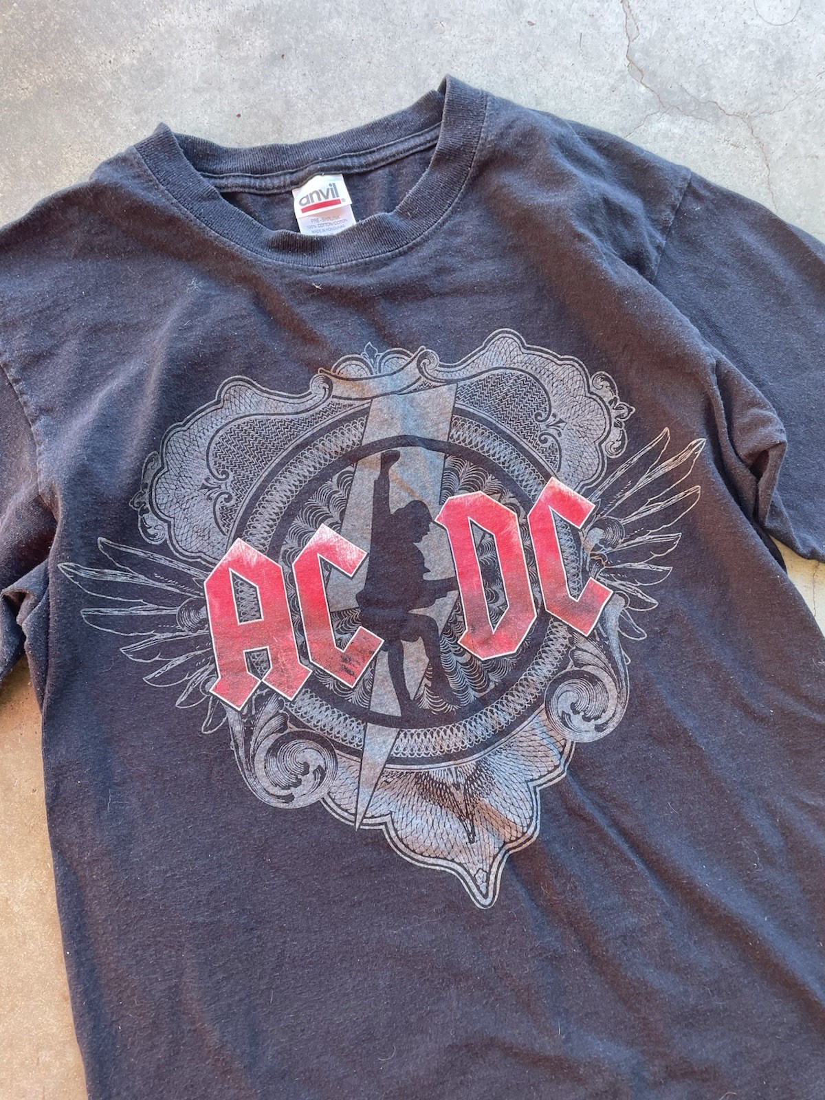 2000s AC/DC black 08 09 black ice tour band teeSize M