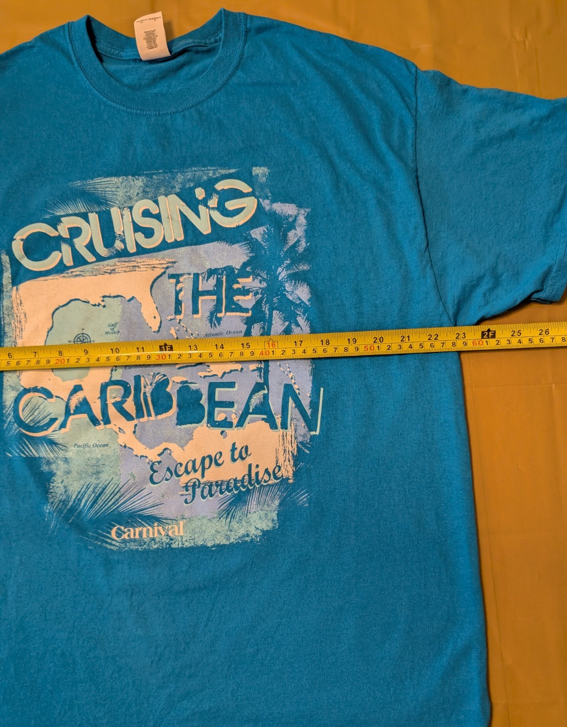 Carnival Cruise Line Cruising The Caribbean T-Shirt XL Teal Escape To Paradise