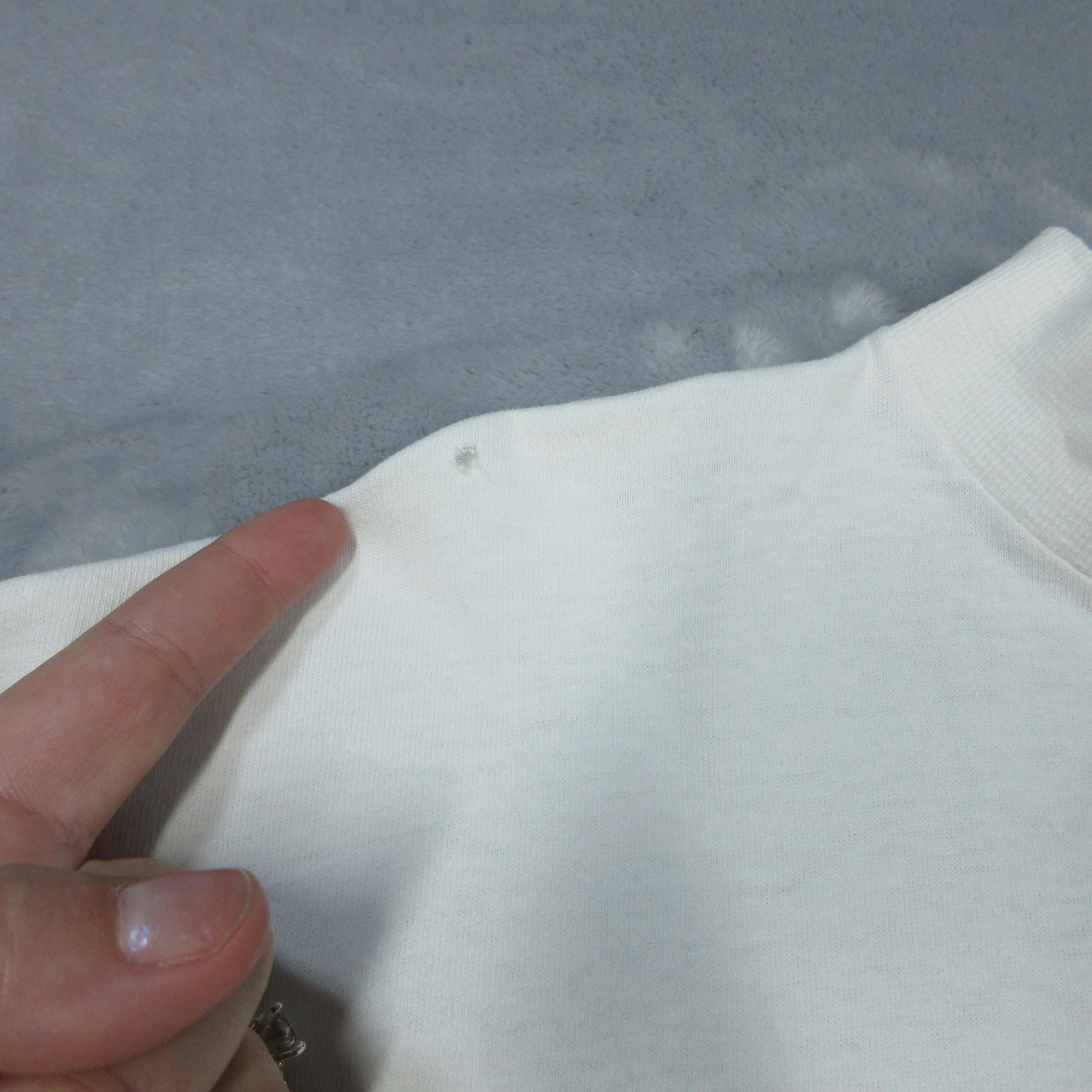 Vintage Fruit of the Loom Shirt Men XL White Mock Neck Long Sleeve USA 90s Thras
