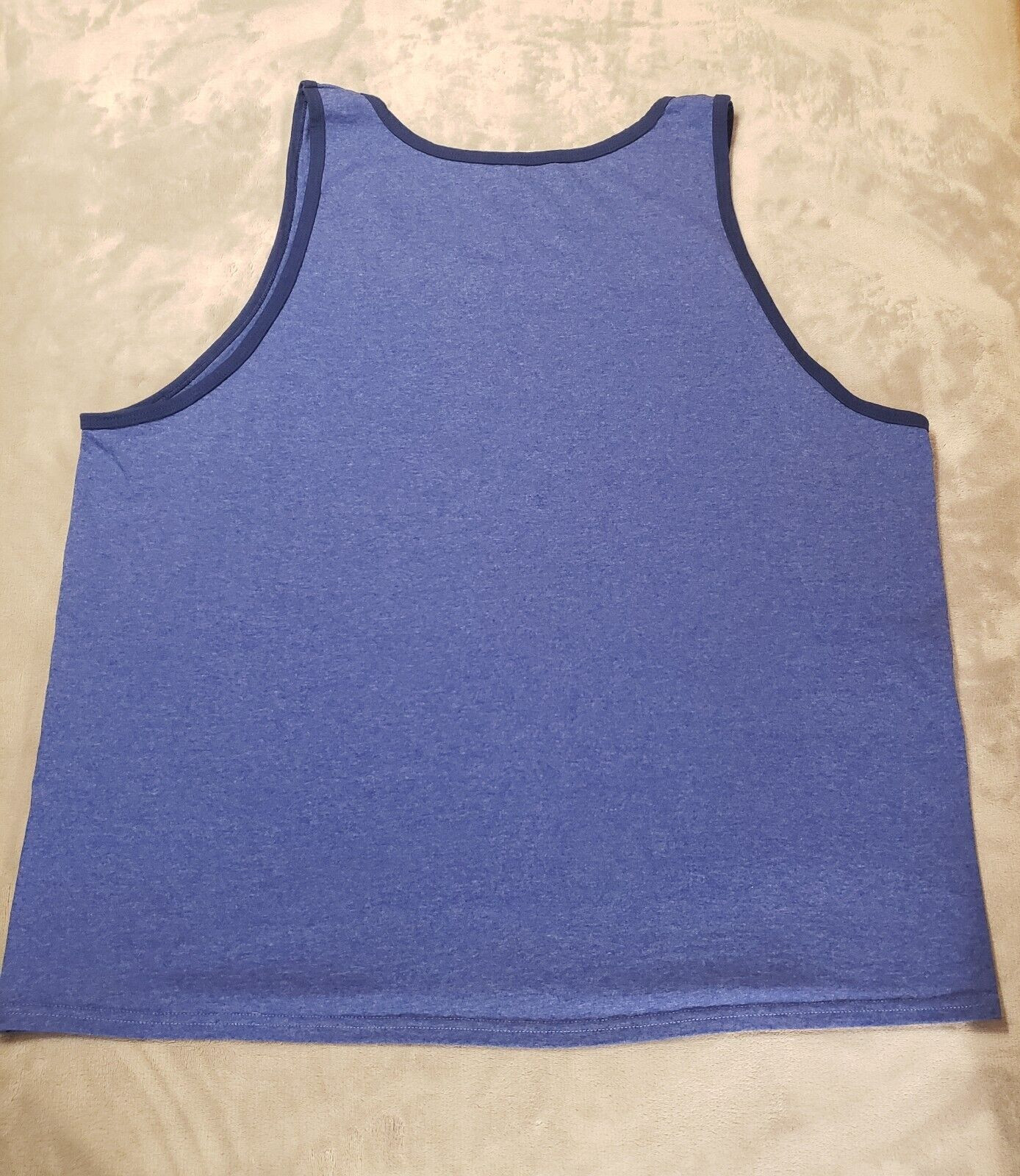 Wisconsin Dells Soviegner Anchor Aquatic Graphic Print Blue Tank Top Size XL