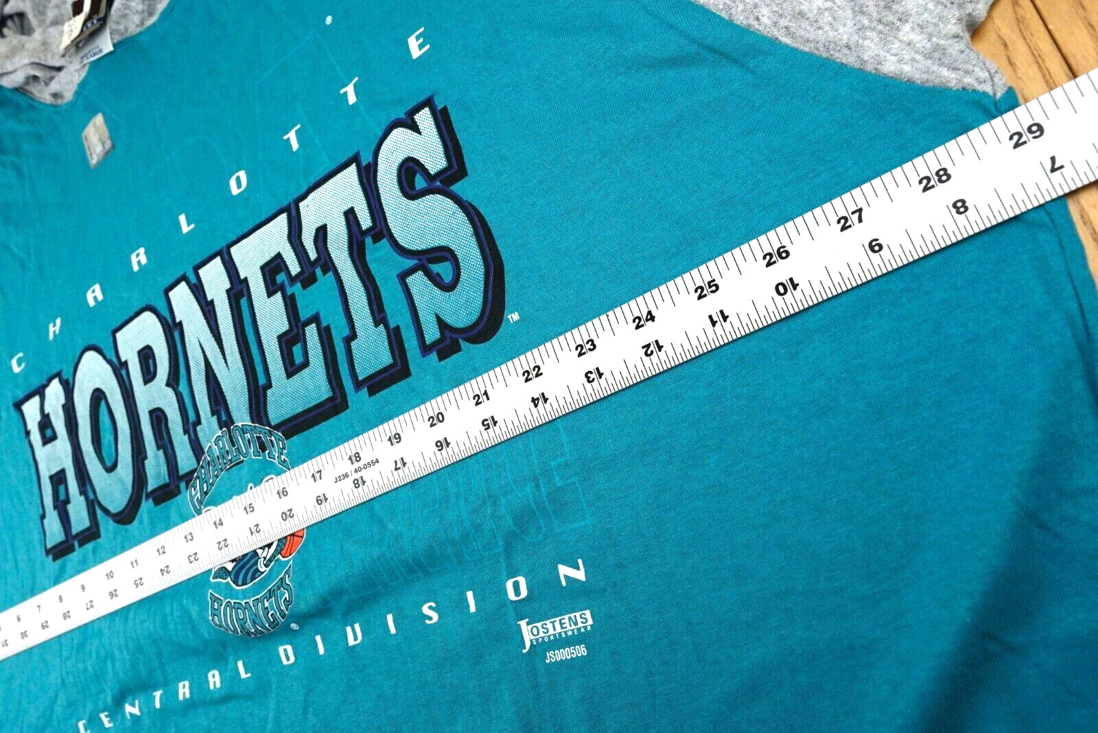 NWT Charlotte Hornets 90s Hooded T Shirt Mens XXL Jostens Teal NBA Basketball