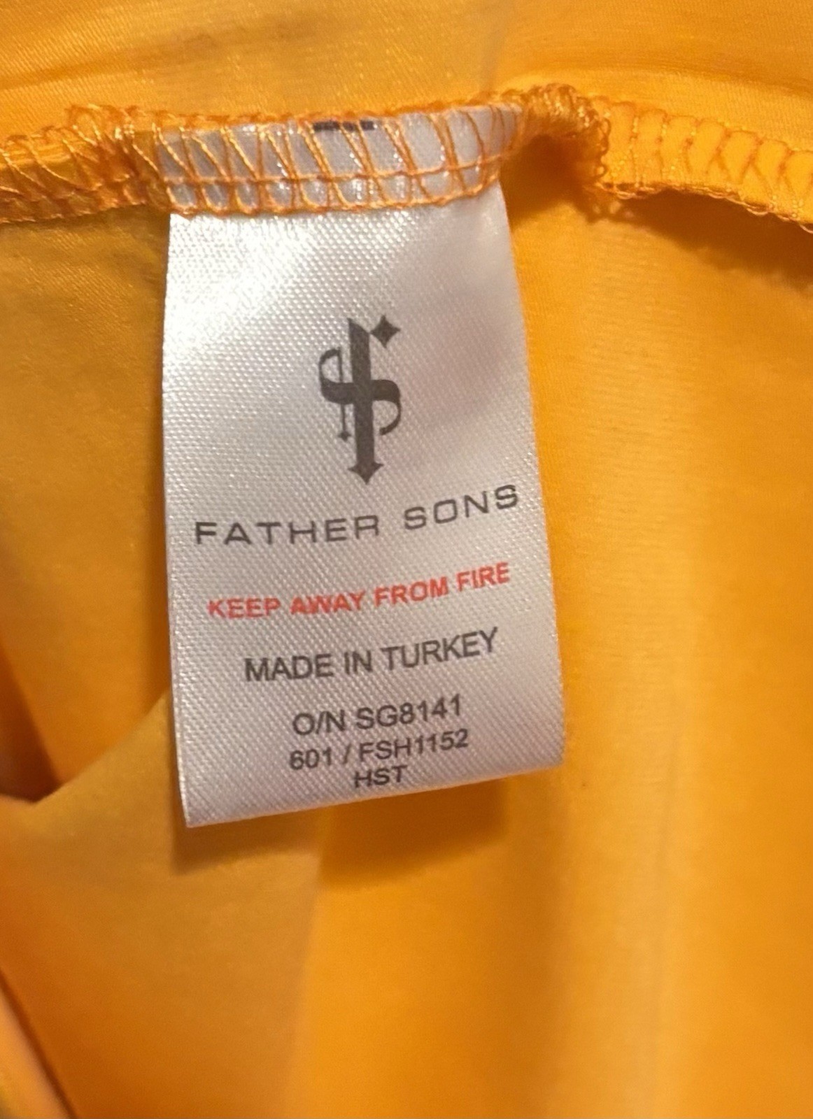 Father Sons Classic Orange Curved Hem Crew Lg T-Shirt New With Tags