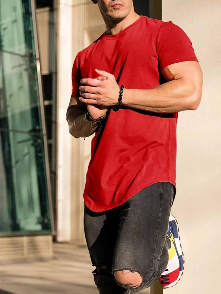 Men Muscle Fitness Workout Shirt Summer Cotton Gym Sport Tee Tshirt Top Fun Gift