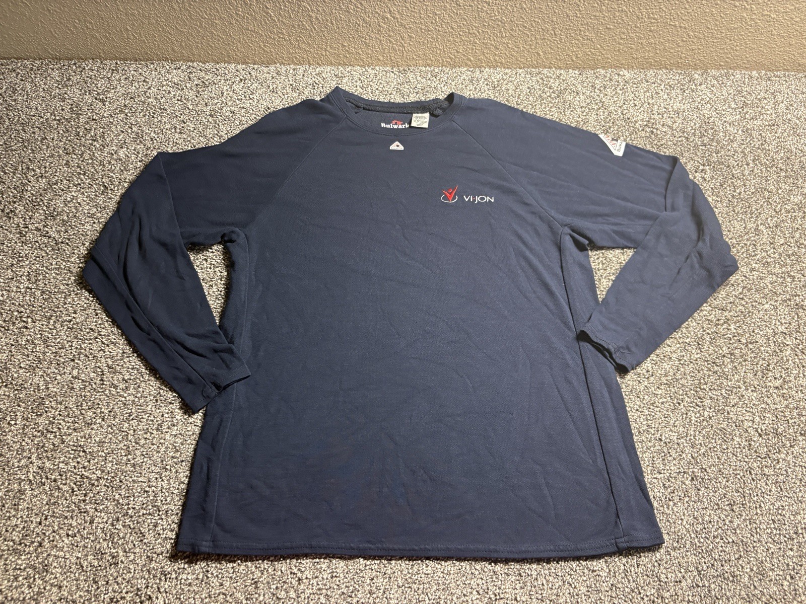 Bulwark FR Knit Tee Shirt Mens XL Blue CAT 2 CAL Flame Resistant HRC ARC Outdoor