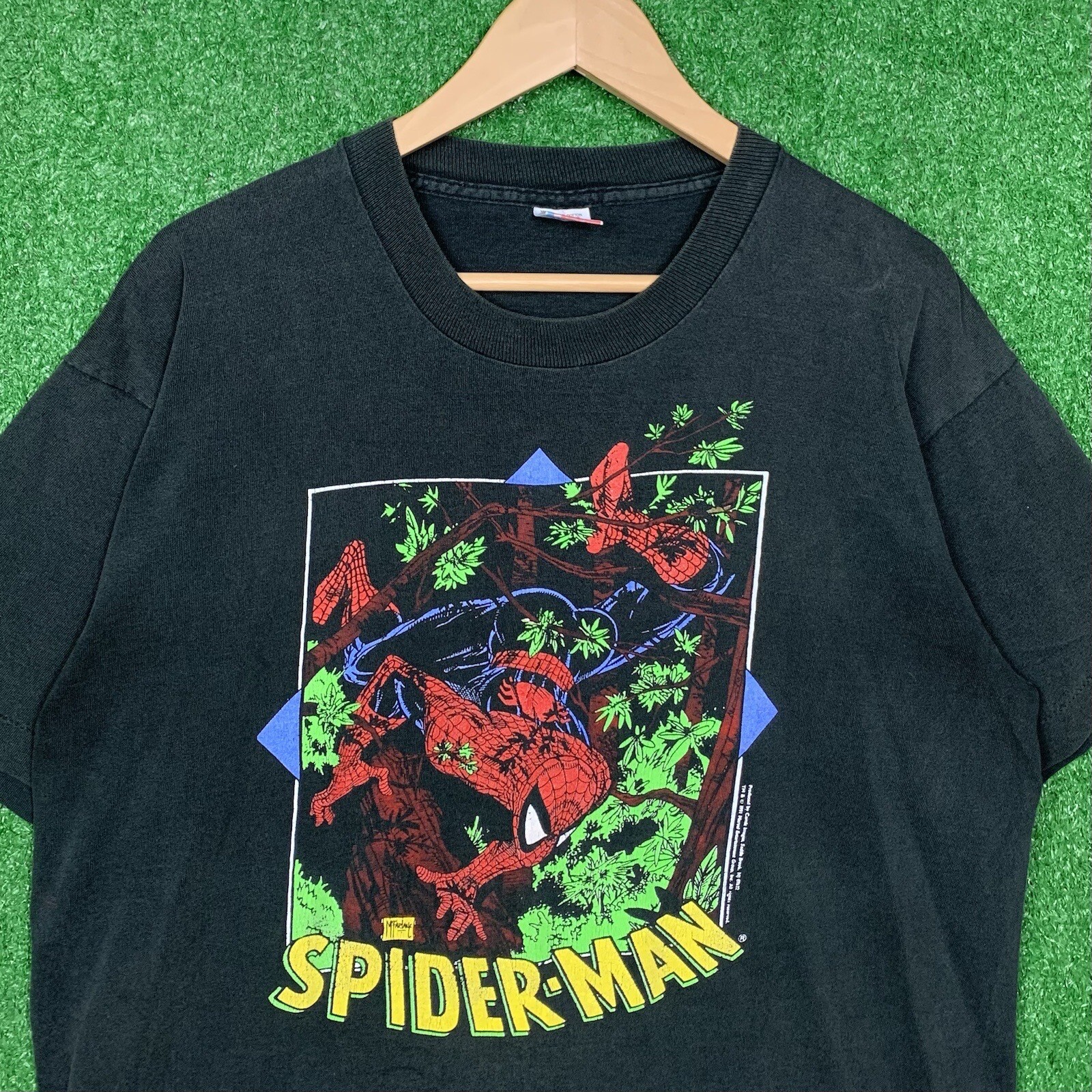 VTG Spiderman T-Shirt 1991 Marvel Comic Images Todd McFarlane “Perceptions” XL