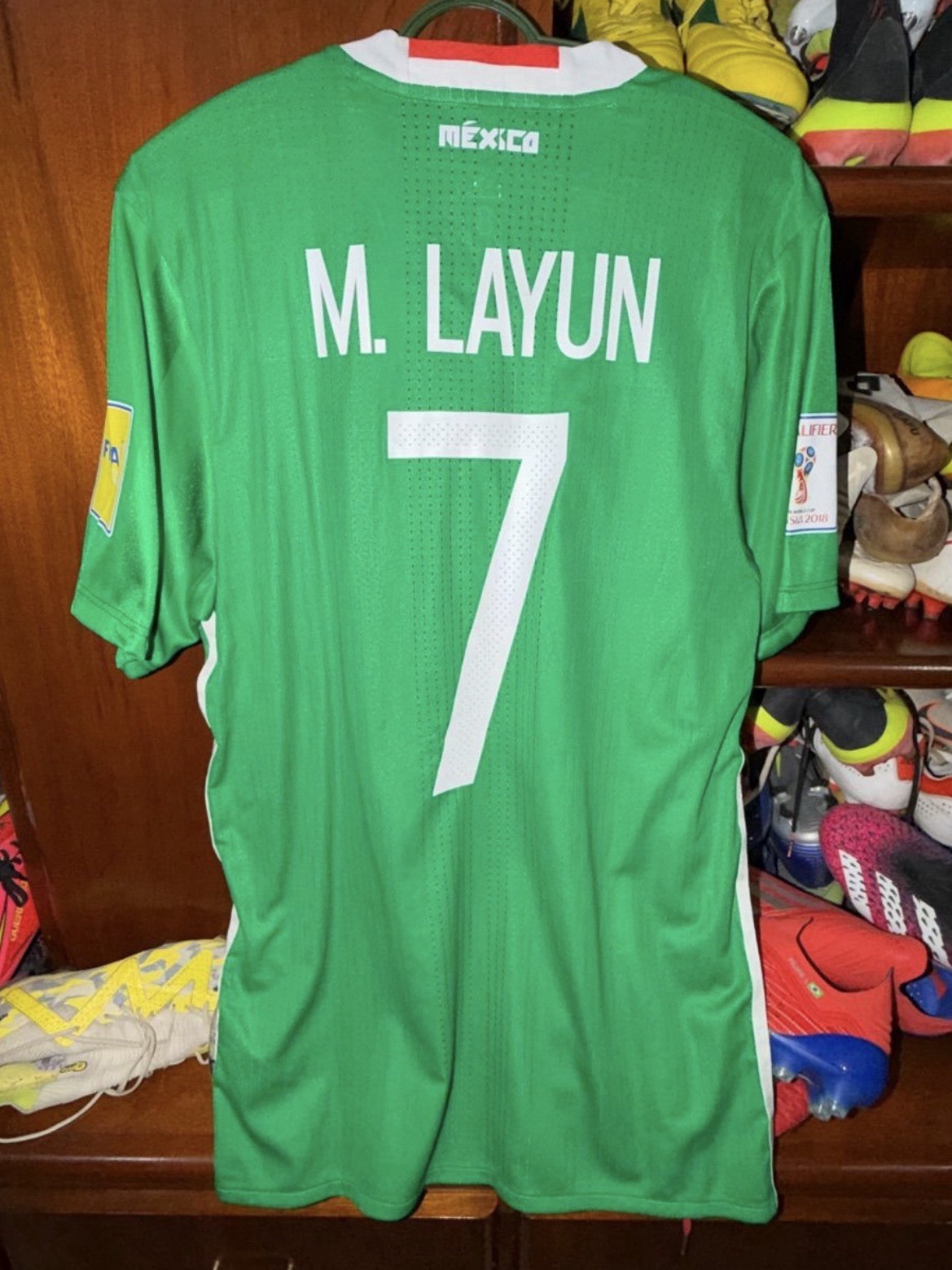 México Matchworn trikotspieler utileria Maillot # 4 #7 #18 10s E
