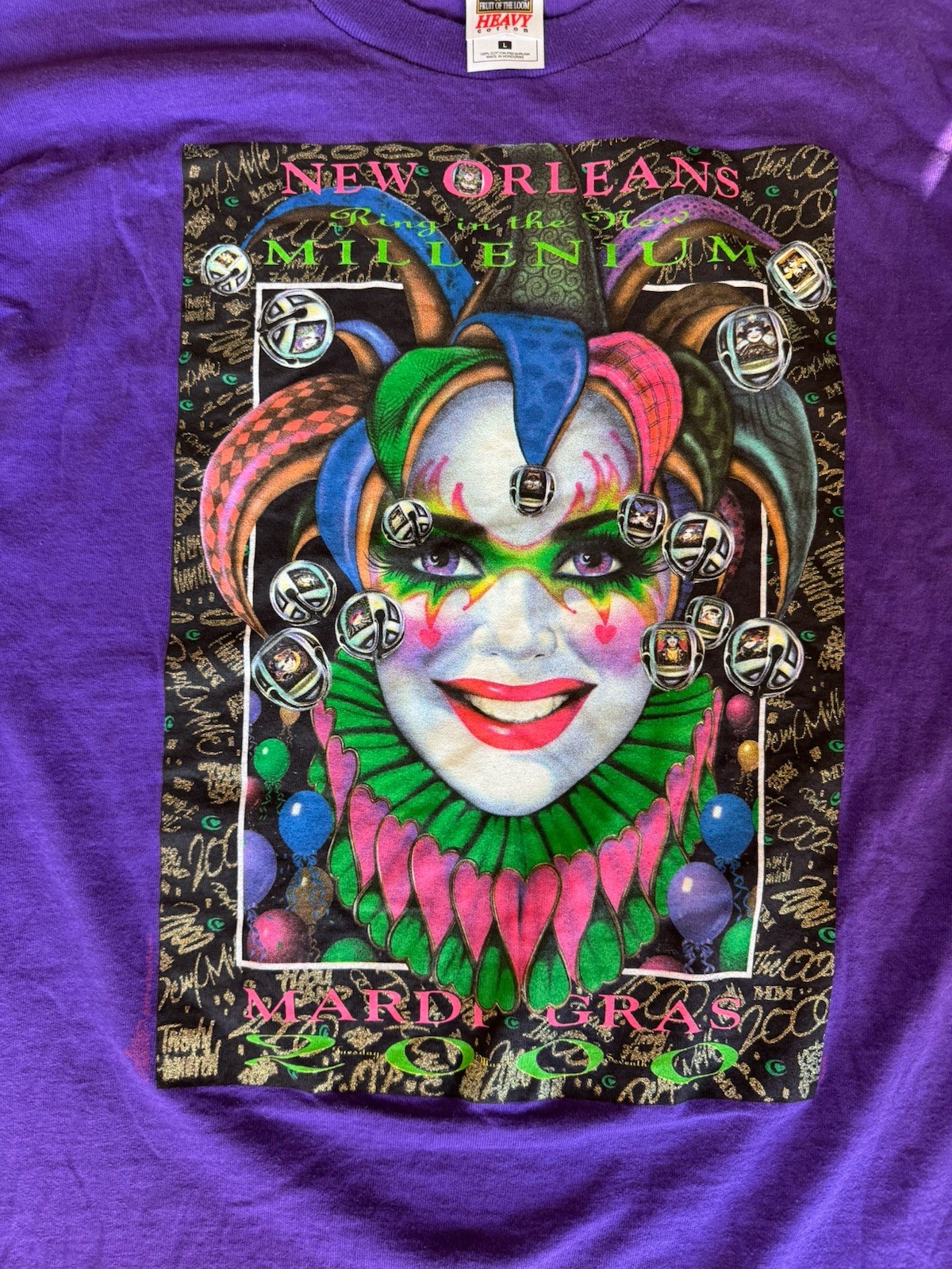 NEW ORLEANS MILLENIUM 2000 Y2K MARDI GRAS Shirt Artwork By Andrea Mistretta
