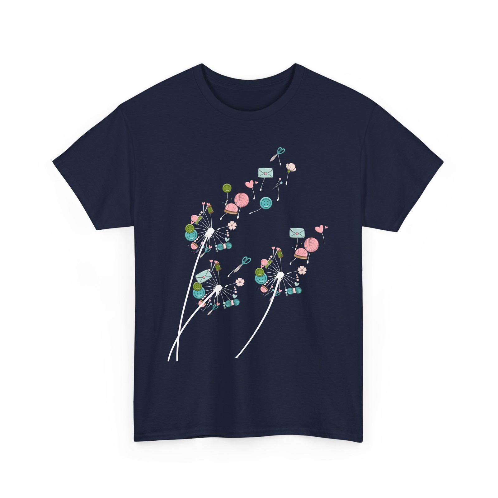 Knitting Dandelion T-Shirt, Sewing Crocheting Lovers Knitting Mom Women Shirt