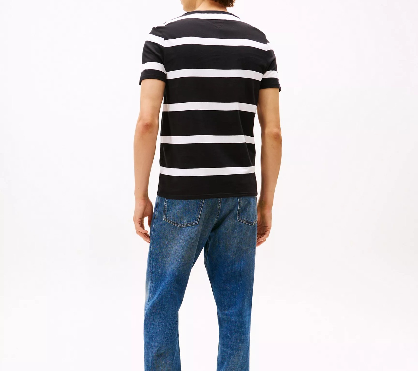 Tommy Hilfiger Men’s Regular Fit Rugby Stripe Cotton Jersey Crewneck T-Shirt Tee