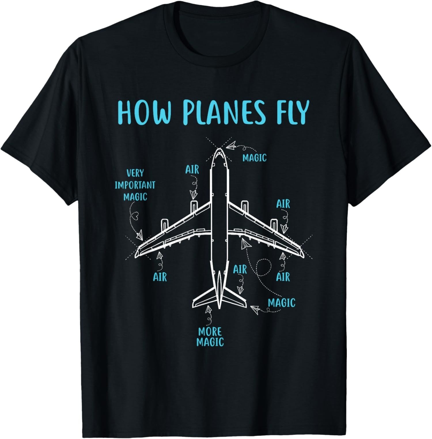 2025/How Planes Fly Funny Aviation Engineer Pilot Airplane Unisex T-Shirt