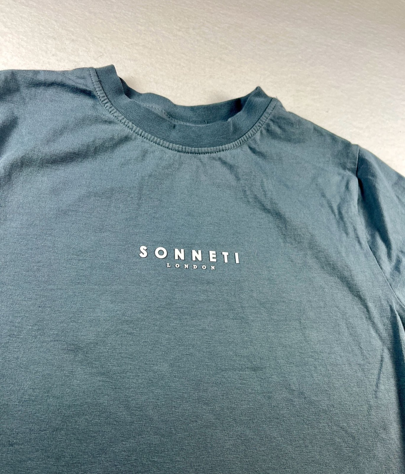 Sonneti London Crew Neck Essential T-Shirt in Grey Blue Athleisure