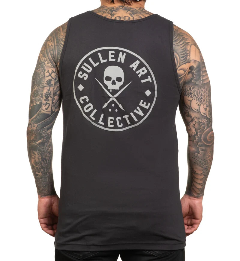 Men’s Sullen Art Co Forever Stretch Limo Black Y2K Tank Top T-Shirt L-XXL
