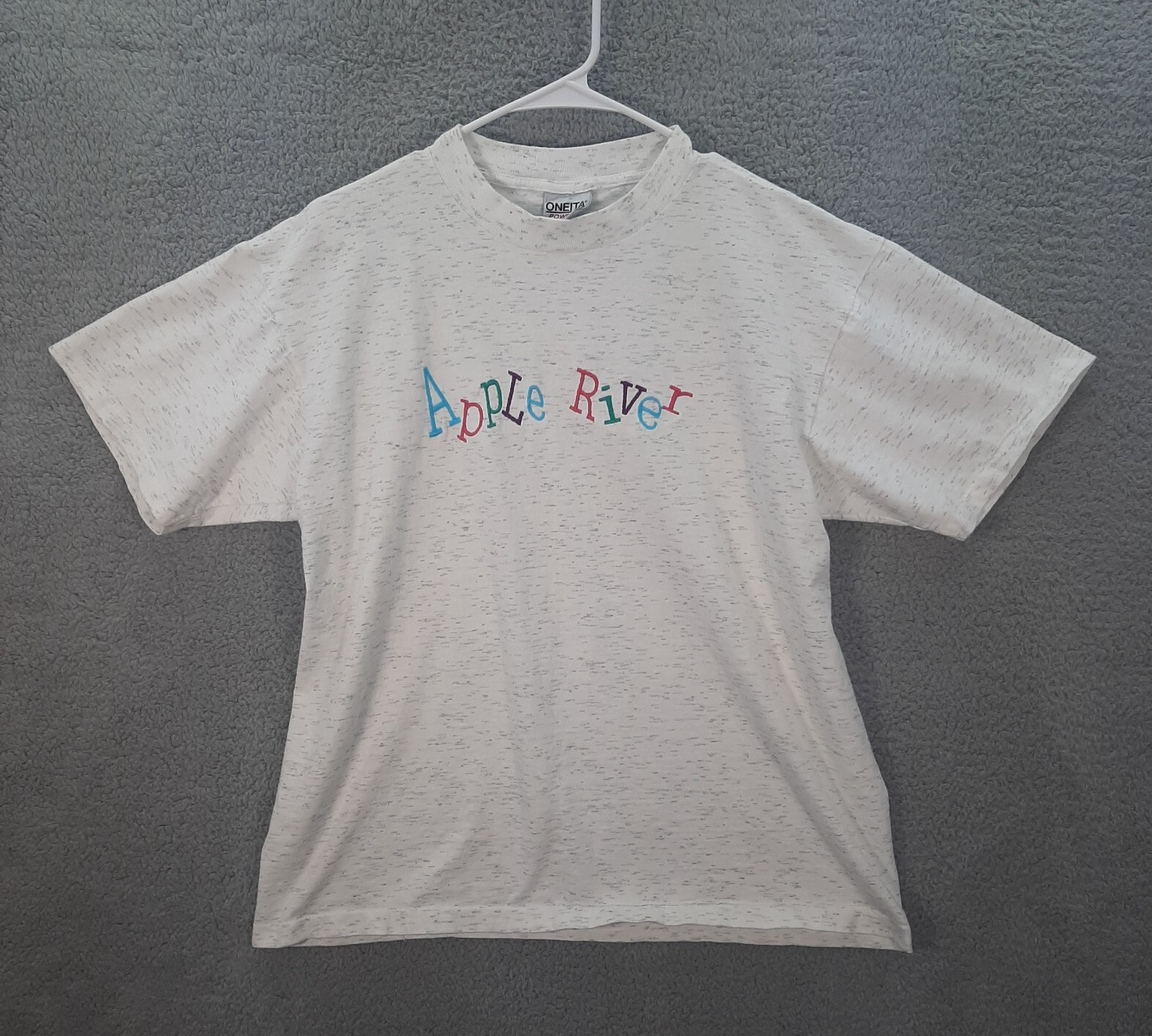 Vintage Apple River Wisconsin Shirt Adult Large Gray Single Stitch Embroidered