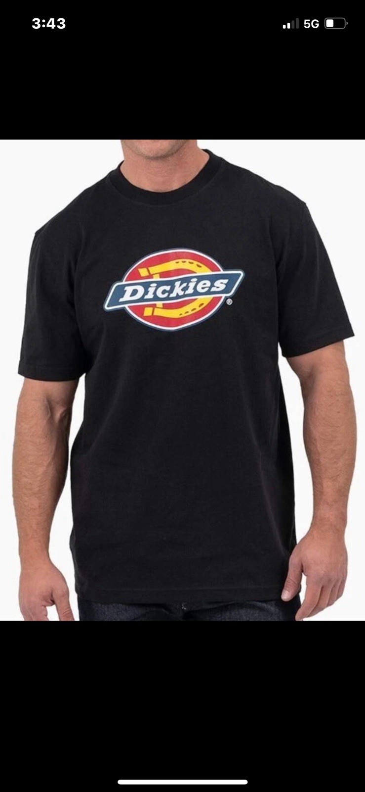 Dickies Men’s Short Sleeve Tri-Color Logo T-Shirt Black Xl Lot Of 2