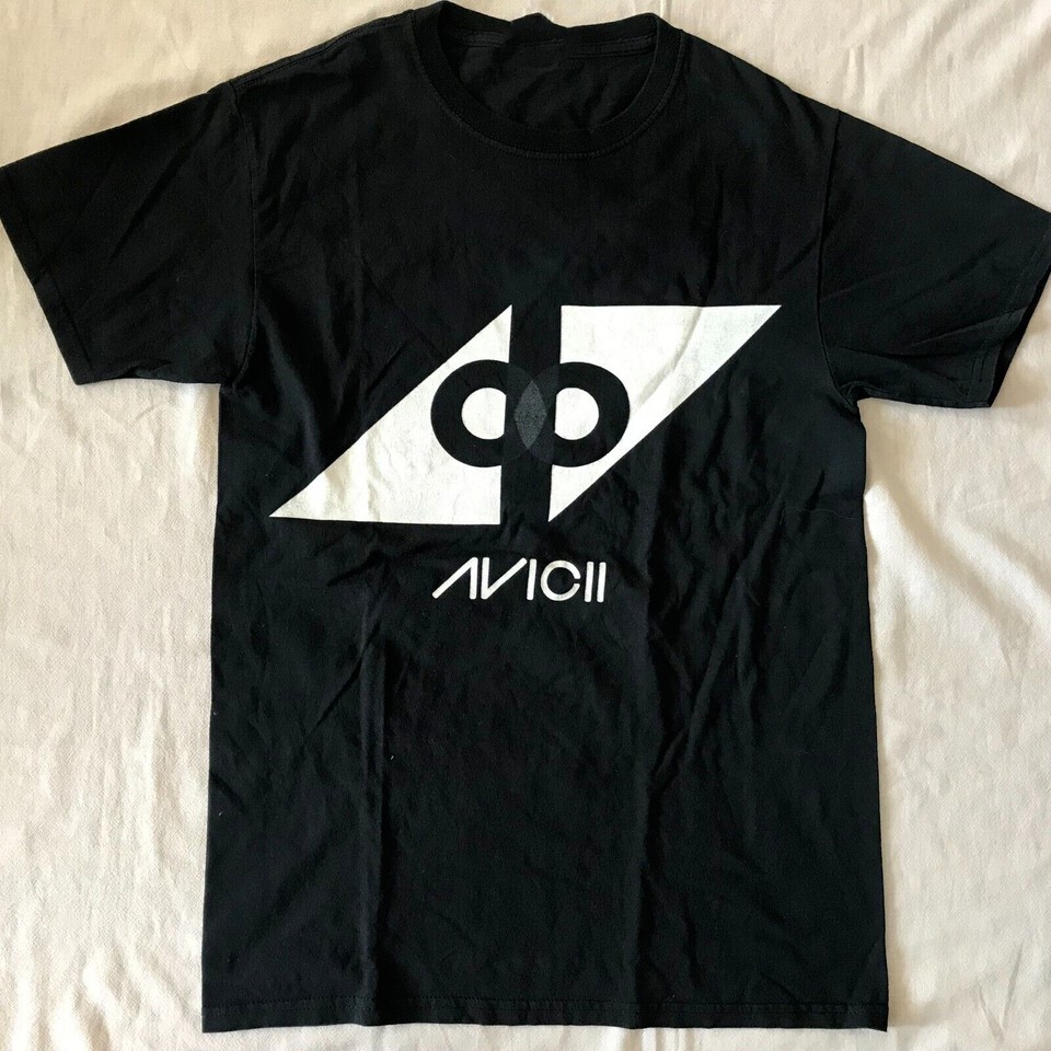 DJ AVICII T-SHIRT Logo Classic Black All Size Shirt AR806