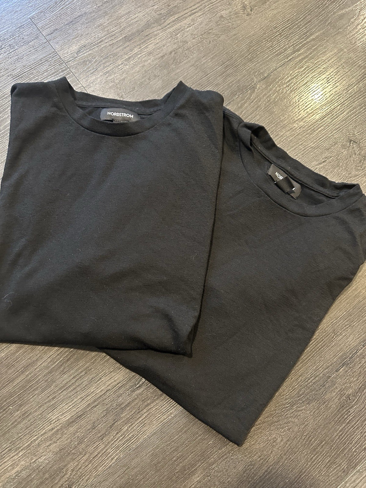 Nordstrom Men’s Size Large Lot Of 2 Black T-shirt Lenzing Modal Polyester Blend