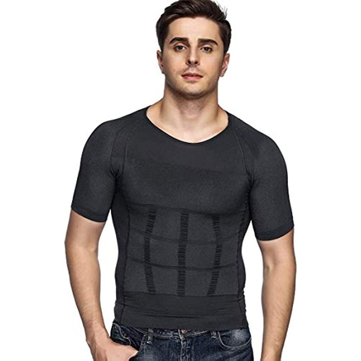 Men Slimming Body Shaper Gynecomastia Posture Corrector Vest Compression Shirt