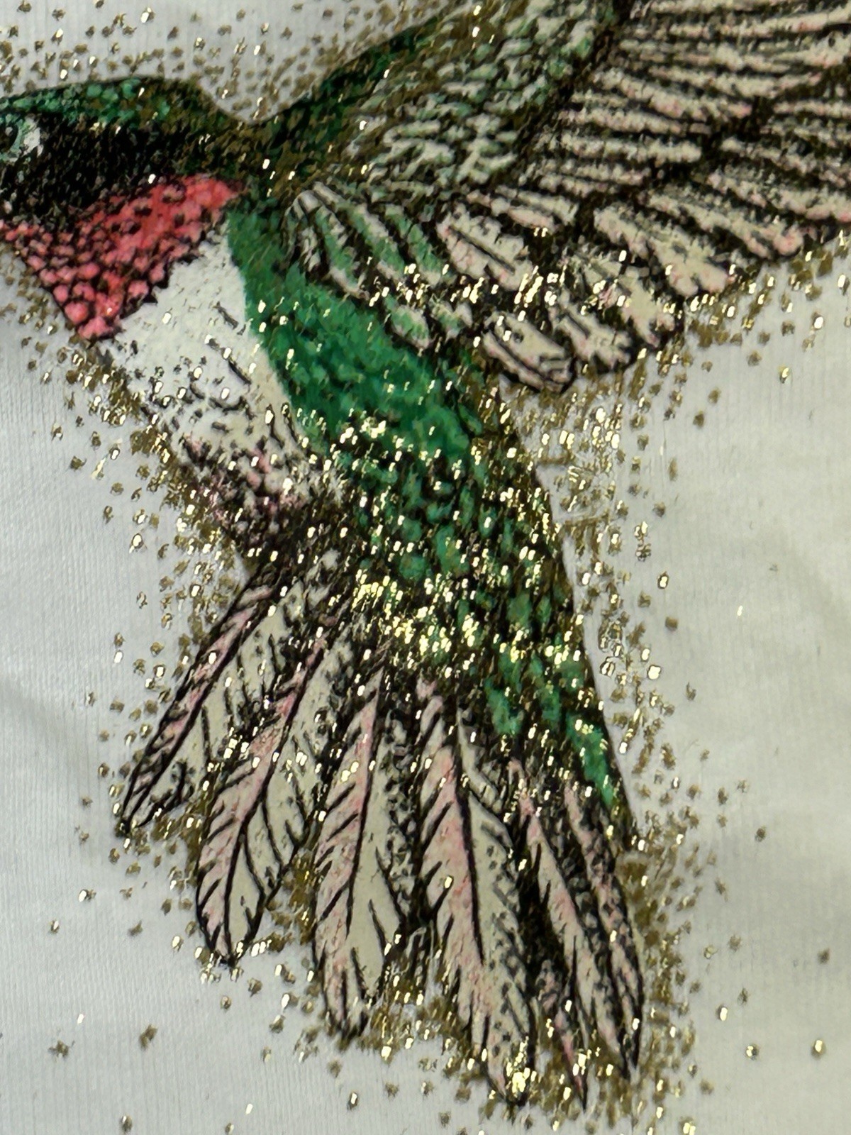 Vintage 90s Glitter Magic Graphic T-Shirt Sz XL Hummingbird